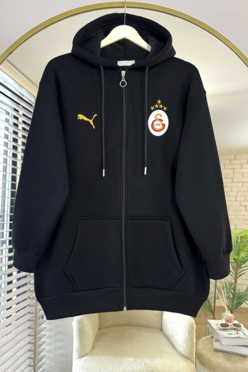 Taraftar GS Fermuarlı Hırka Siyah