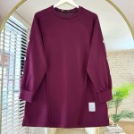 Kolları Düğme Detaylı Çımalı Tunik Bordo