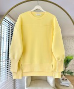 Önü Yırtmaçlı Parçalı Sweatshirt Sarı
