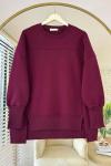 Önü Yırtmaçlı Parçalı Sweatshirt