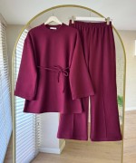Pantolonlu Selanik Takım Bordo