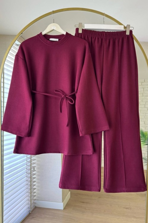 Pantolonlu Selanik Takım Bordo
