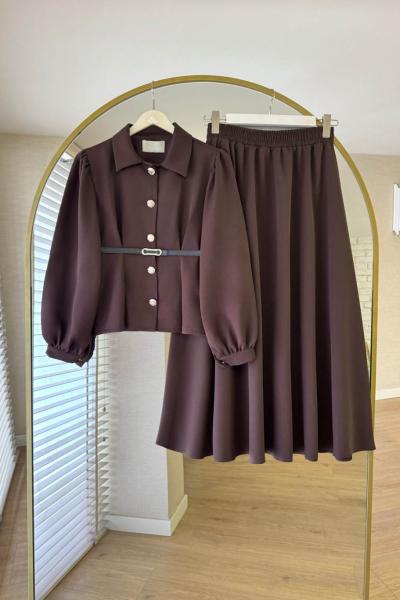 Solis Etekli Takım Kahverengi