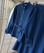 Lace Etekli Kot Takım Lacivert