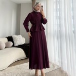 Begonya Etekli Takım Mürdüm