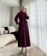 Begonya Etekli Takım Mürdüm