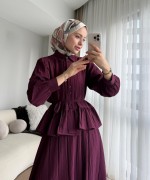 Begonya Etekli Takım Mürdüm