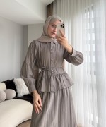Begonya Etekli Takım Vizon
