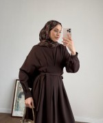 Pensli Double Elbise  Kahverengi
