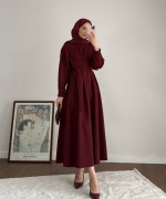 Pensli Double Elbise  Bordo