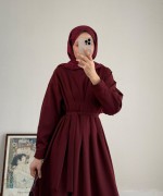 Pensli Double Elbise  Bordo