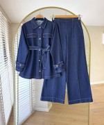 Pantolonlu Denim Takım Lacivert