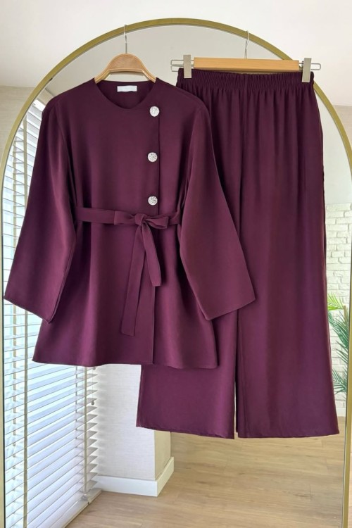 Cindy Pantolonlu Takım Bordo