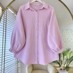 Oversize Müslim Gömlek Açık Pembe