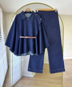 Poppy Denim Panço Takım Lacivert