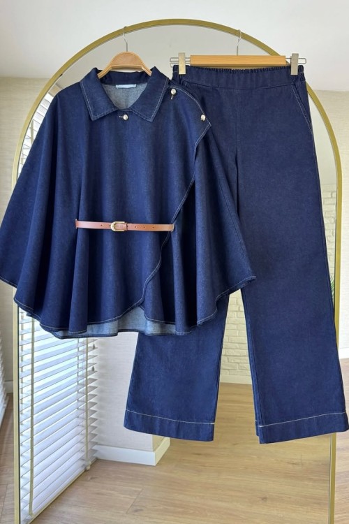 Poppy Denim Panço Takım Lacivert