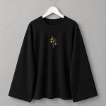 Nakışlı Salaş Sweatshirt  Siyah