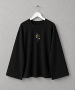 Nakışlı Salaş Sweatshirt  Siyah