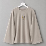Nakışlı Salaş Sweatshirt  Bej