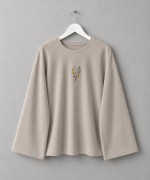 Nakışlı Salaş Sweatshirt  Bej