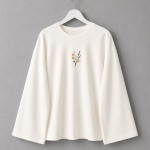 Nakışlı Salaş Sweatshirt  Ekru