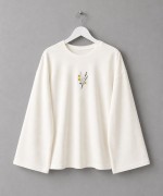 Nakışlı Salaş Sweatshirt  Ekru
