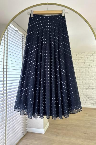 Puantiyeli Şifon Etek