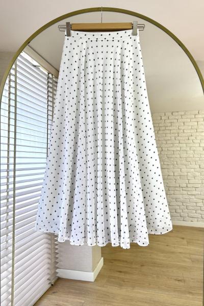 Puantiyeli Şifon Etek