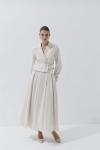 Yaka Detaylı Etekli Takım Bej