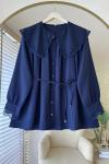 Dantel Detaylı Gömlek Lacivert