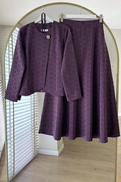 Fringe Etekli Takım Mürdüm