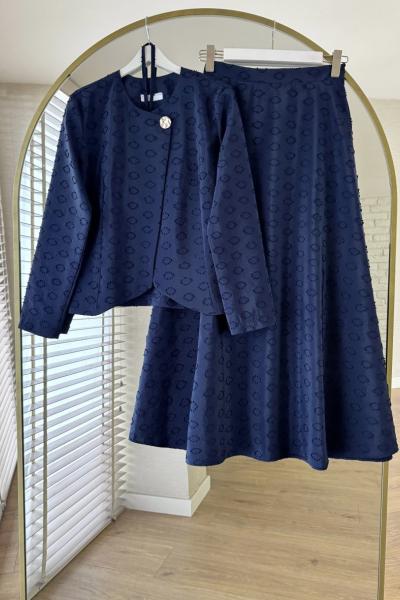 Fringe Etekli Takım Lacivert