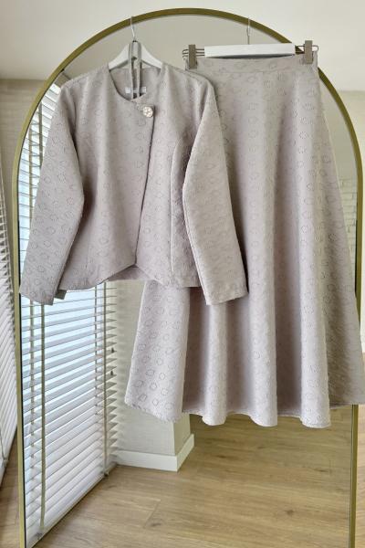 Fringe Etekli Takım Bej