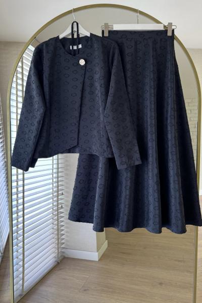 Fringe Etekli Takım Siyah