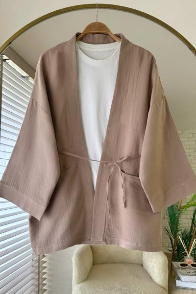 Cepli Müslin Kimono Camel
