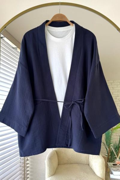 Cepli Müslin Kimono Lacivert