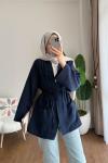 Cepli Müslin Kimono Lacivert
