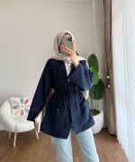Cepli Müslin Kimono Lacivert