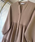 Oversize Müslin Elbise Camel