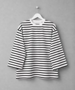 Bisiklet Yaka Çizgili Sweatshirt Siyah