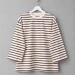 Bisiklet Yaka Çizgili Sweatshirt Kahverengi