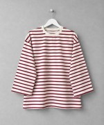 Bisiklet Yaka Çizgili Sweatshirt Kırmızı