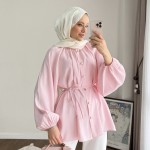Reglan Kol Oversize Gömlek Pembe