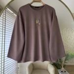 Nakışlı Salaş Sweatshirt  Koyu Vizon