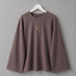 Nakışlı Salaş Sweatshirt  Koyu Vizon