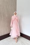 Bolerolu Vual Elbise Pembe
