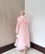 Bolerolu Vual Elbise Pembe