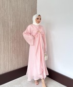 Bolerolu Vual Elbise Pembe