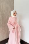 Bolerolu Vual Elbise Pembe