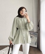 Reglan Kol Oversize Gömlek Çağla Yeşili